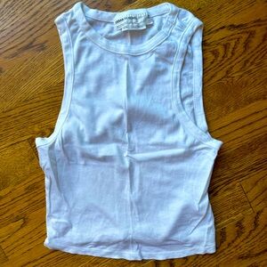 Cropped white tank top